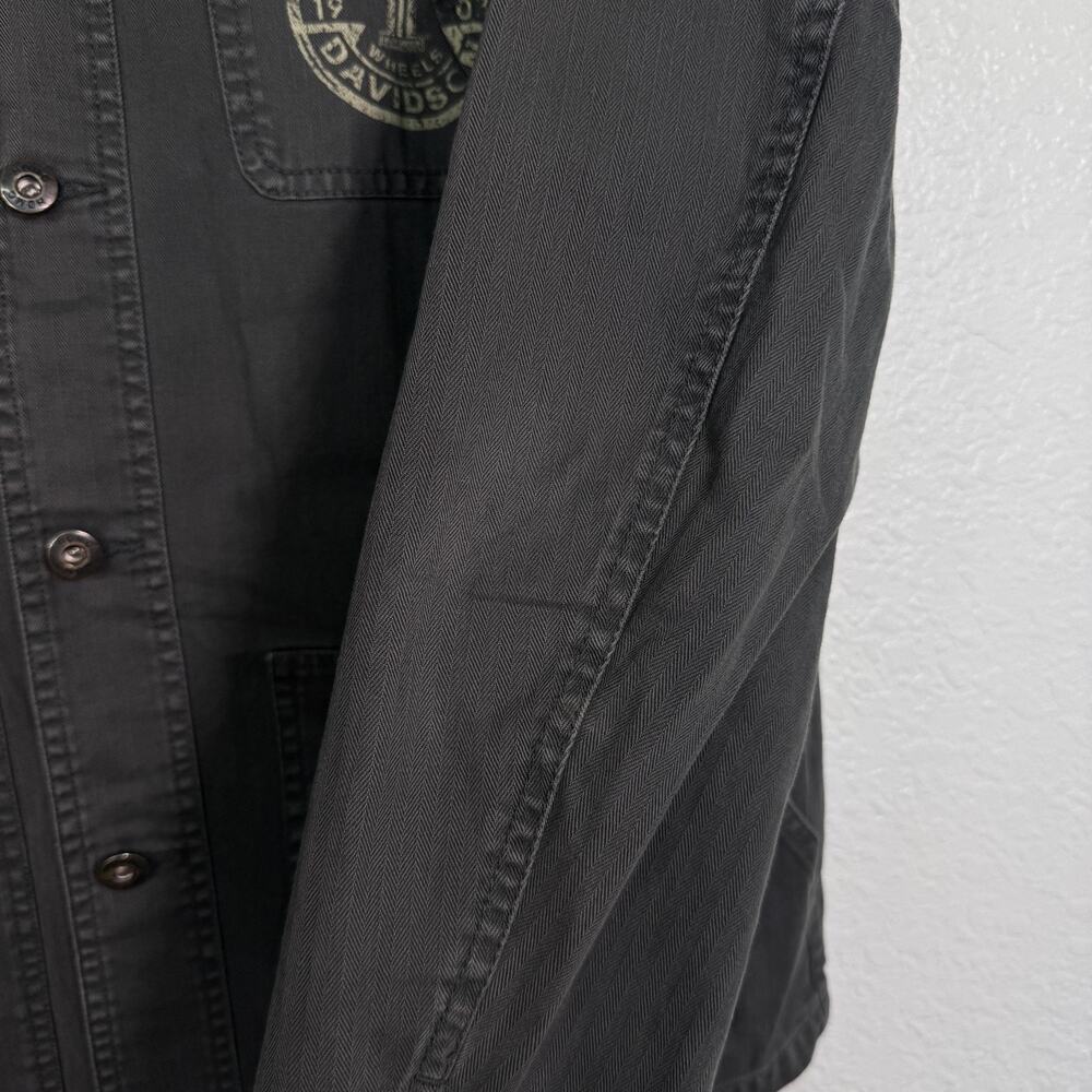 Harley Davidson Shirt Jacket Mens Large Chore Coat Button Up Biker Workwear - Picture 8 of 15